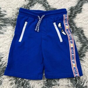 365 Kids Boys Blue Sweat Shorts Size 6 “Never Give Up”